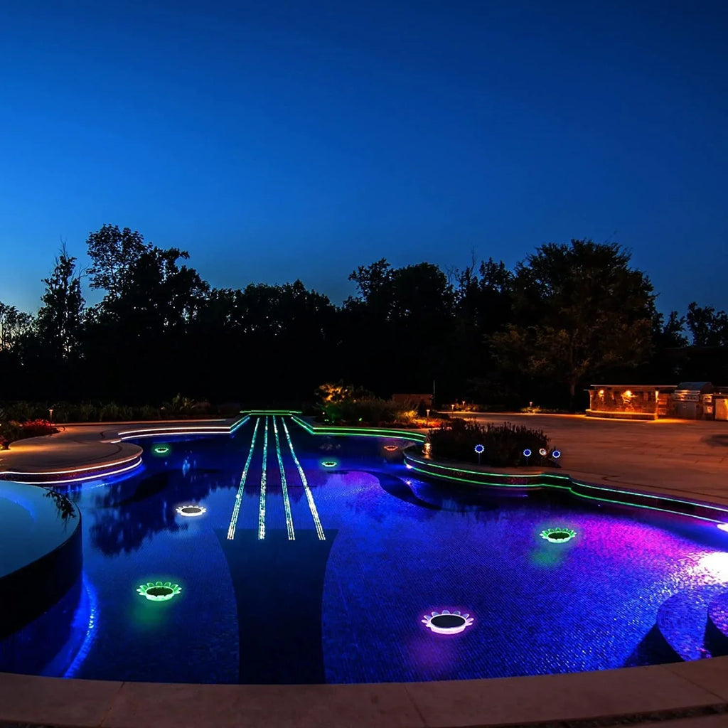 Solar Floating Pool Lights Colorful Changing Waterproof IP68 Zpaxo 1 light 1 Control