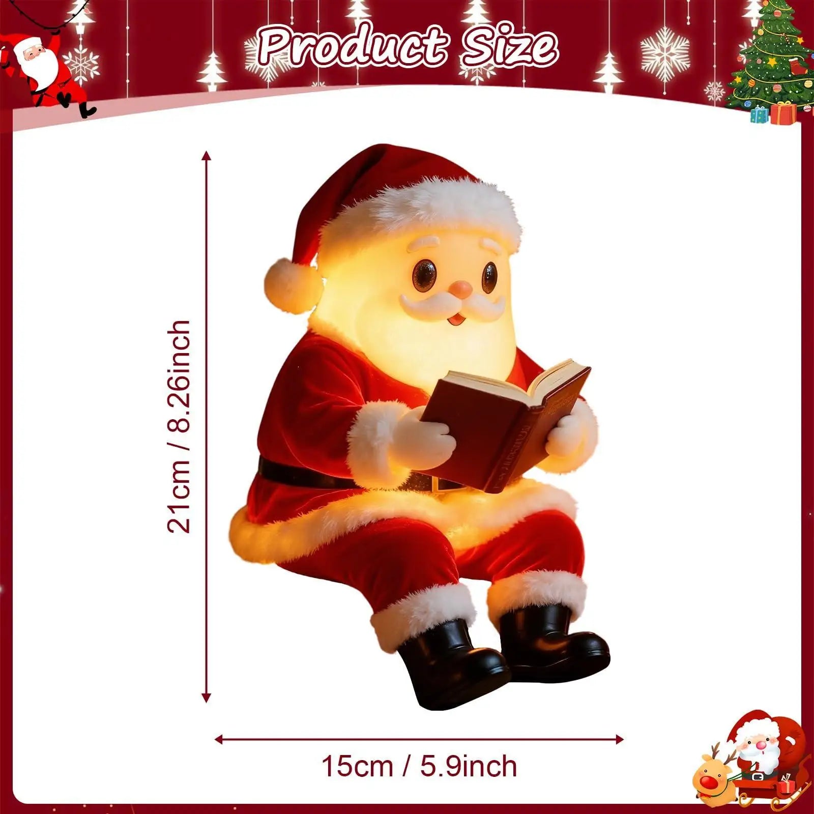 Christmas Night Light Santa Claus Decor Nightlight LED Desk Table