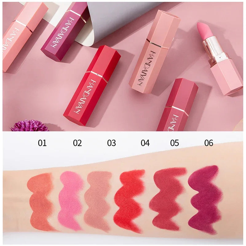 6-Color Matte Lipstick Non-fading Non-stick Cup Long-lasting Velvet