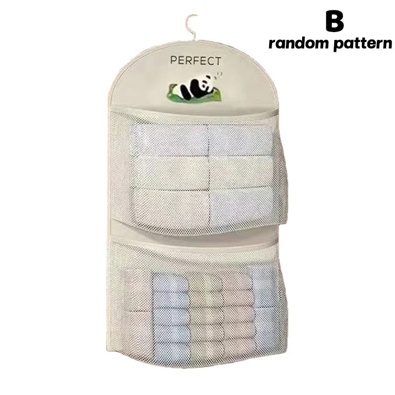 Large Capacity Storage Net Dormitory Wardrobe Socks Underwear Hanging Bag Multilayer Breathable Mesh Pocket Door Storage Bags Zpaxo B