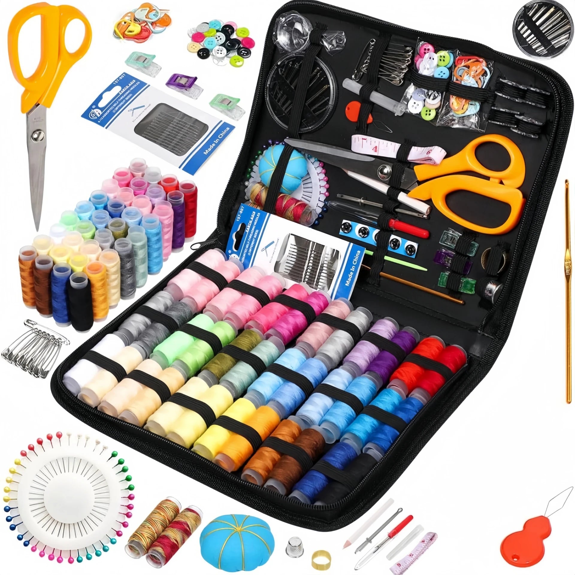 Portable Household Multi-function Sewing Kit Box DIY Embroidery Handwork Tool Needles Thread Scissor Set Travel Accessories Zpaxo