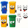 652F 4Pieces Funny Stickers PVC Adhesive Decals Smiling Design Zpaxo CN