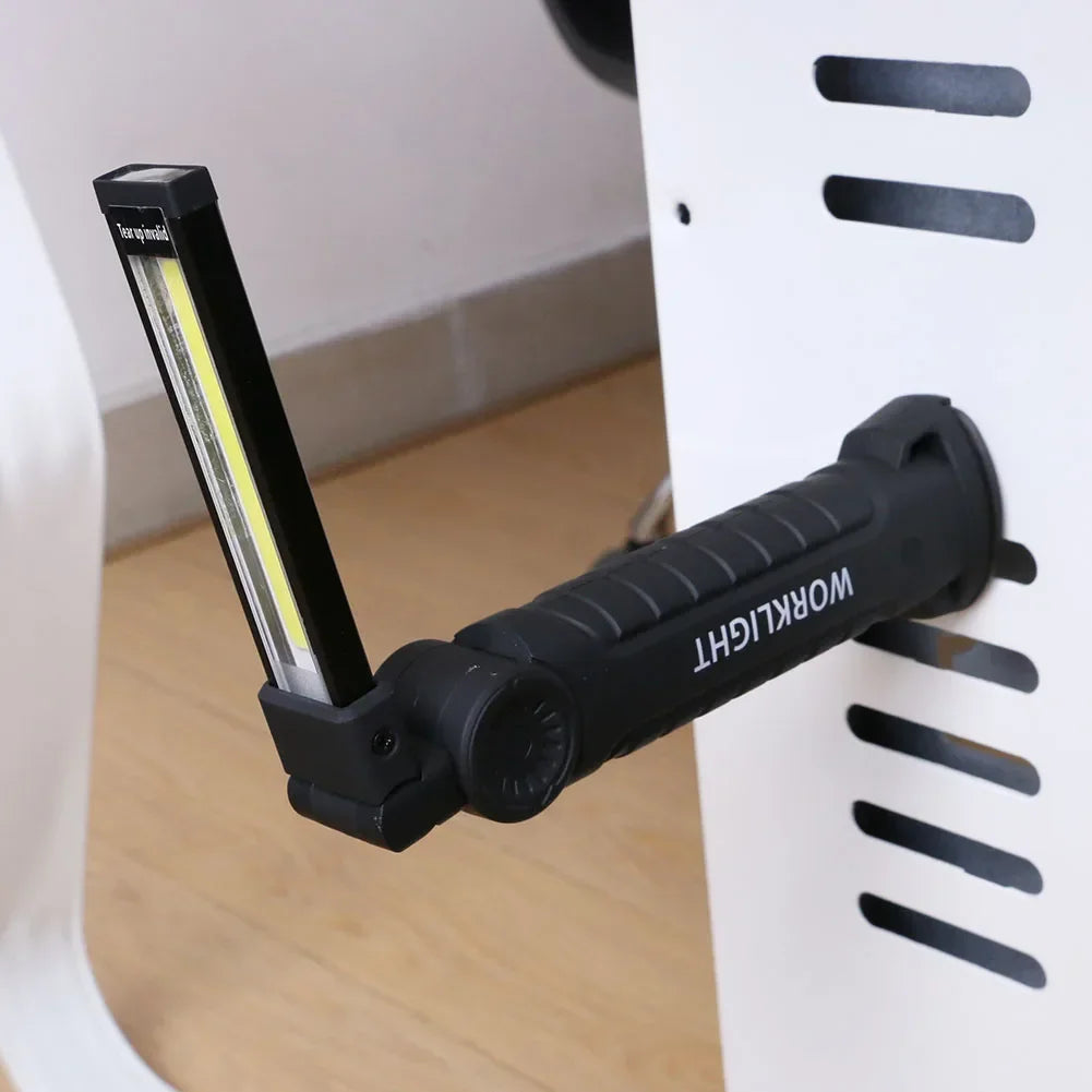 COB LED Rechargeable Flashlight – Magnetic Work Light & Torch