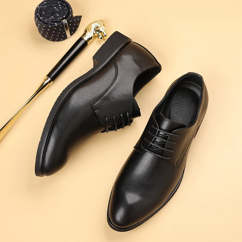 Elevator Dress Shoes Soft Sole Trendy Leather Business Formal British Zpaxo