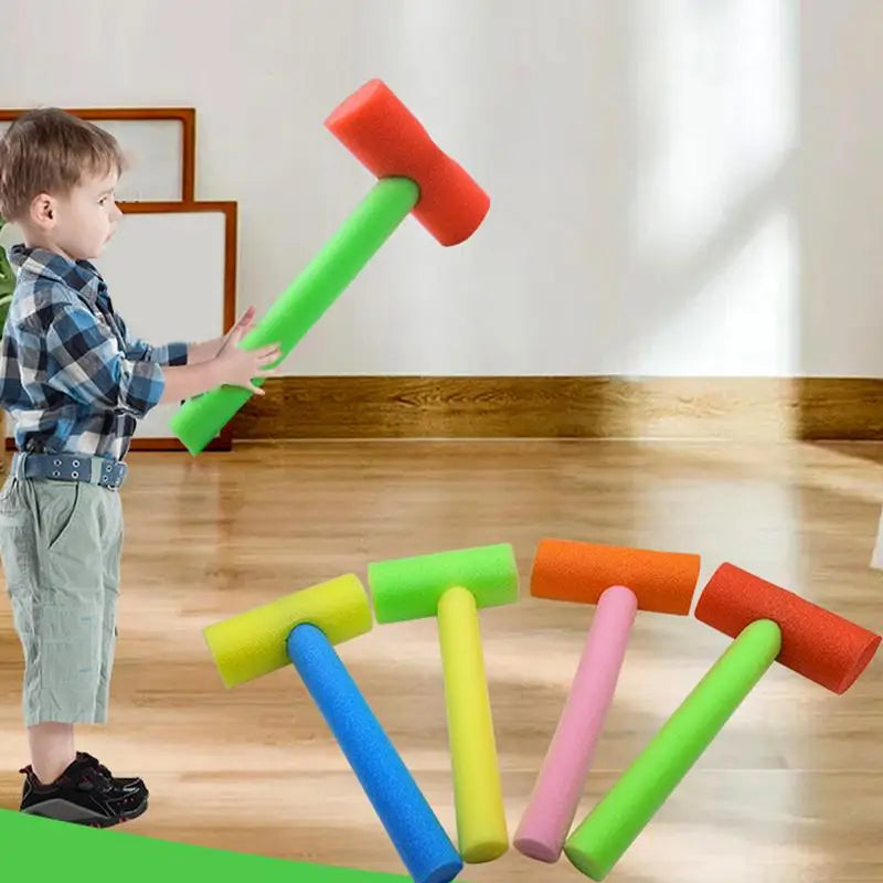 Toy Hammer Colored Hammering Toys Safe Foam Percussion Equipment 4 Pieces Interactive Game for Fine Motor Boy Girl Indoor Zpaxo