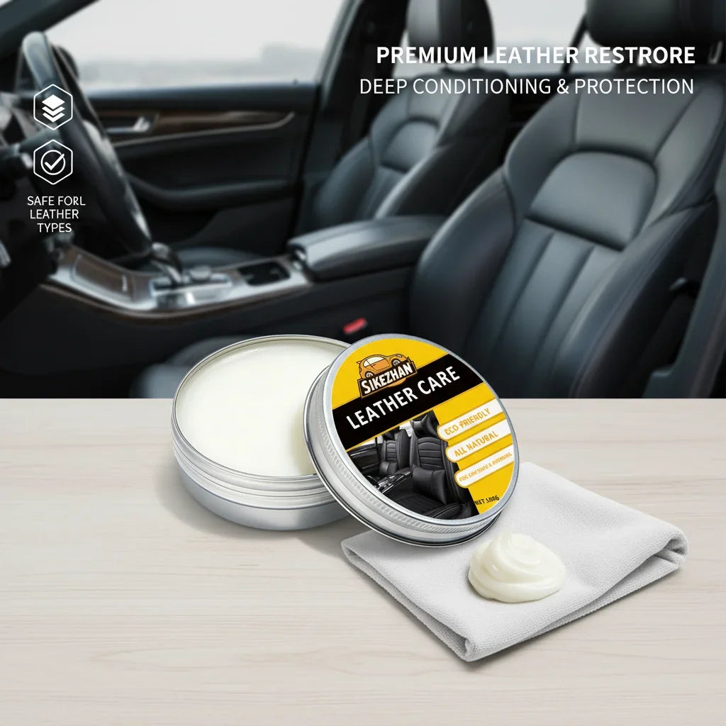 Auto Car Interior Cleaner Cream Natural Odorless Leather Conditioner Balm Universal for All Colors Protect Nourish Car Seats Zpaxo