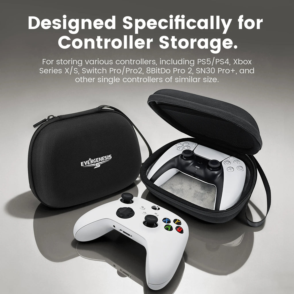 Shockproof EVA Controller Carrying Case for PS5/Xbox Serie X/S/Switch Pro with Anti-Scratch Velvet Lining & Accessory Pocket Bag Zpaxo