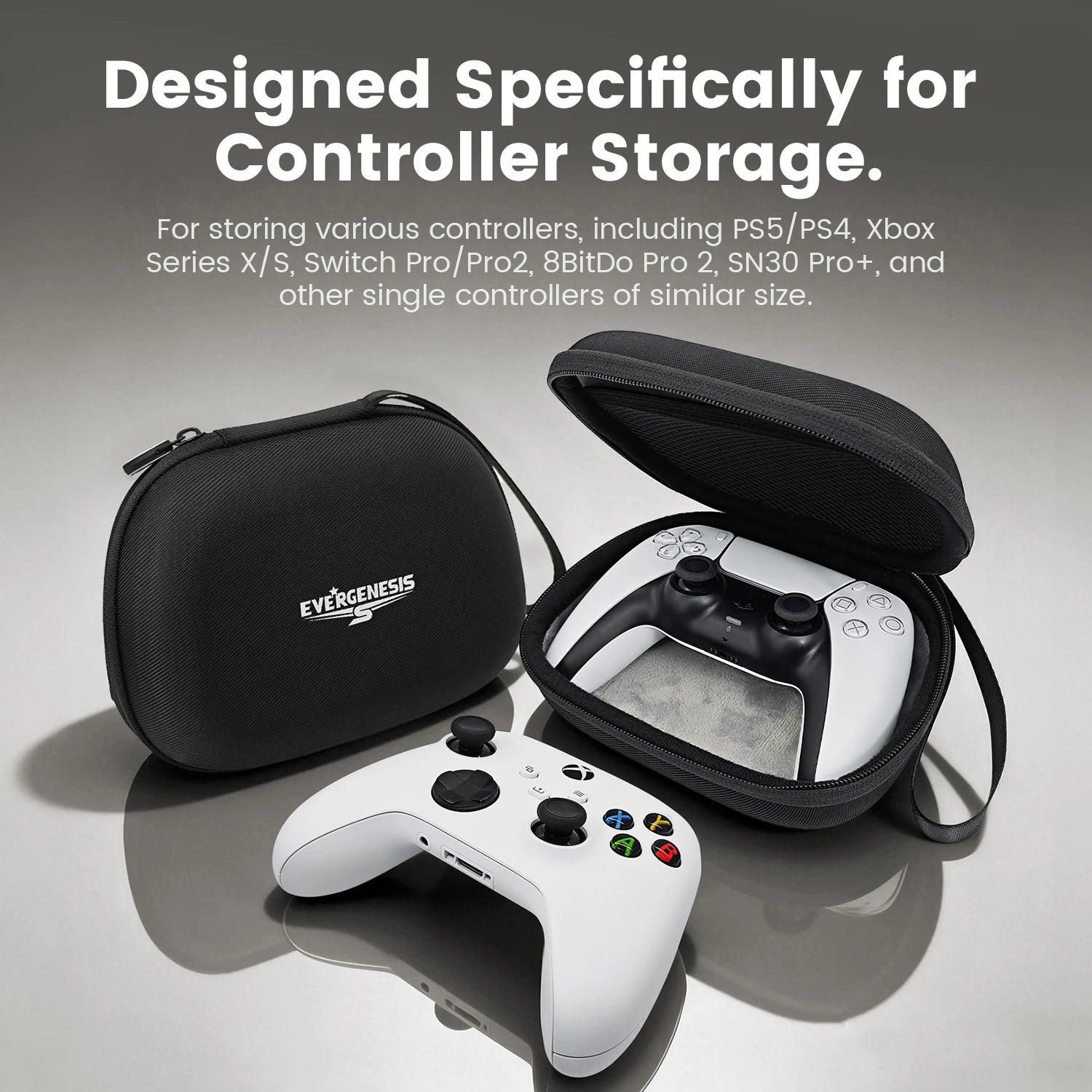 Shockproof EVA Controller Carrying Case for PS5/Xbox Serie X/S/Switch Pro with Anti-Scratch Velvet Lining & Accessory Pocket Bag Zpaxo