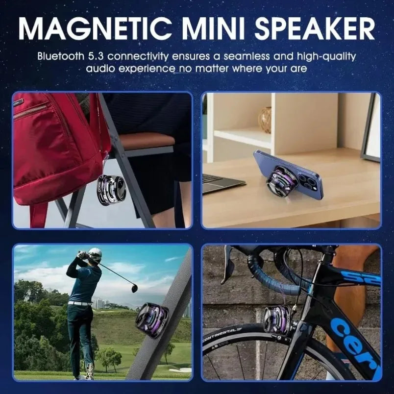 Portable Mini Travel Bluetooth Speaker With RGB Color Lighting Magnetic Speaker BT5.3 Mini Sound Box For iPhone Huawei OPPO VIVO Zpaxo