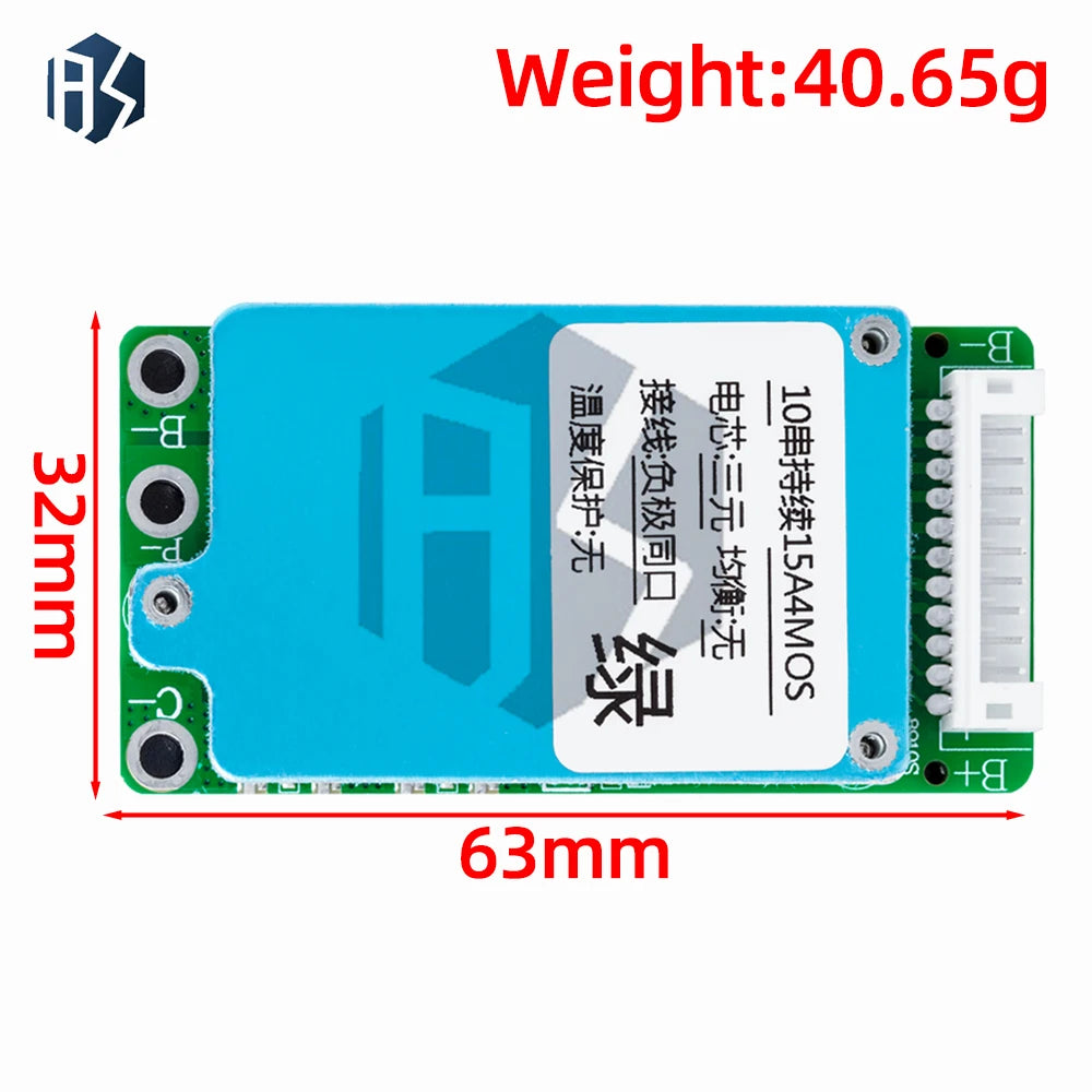 10S 36V 15A BMS 18650 Lithium Battery Protection Board Balance Charge Zpaxo