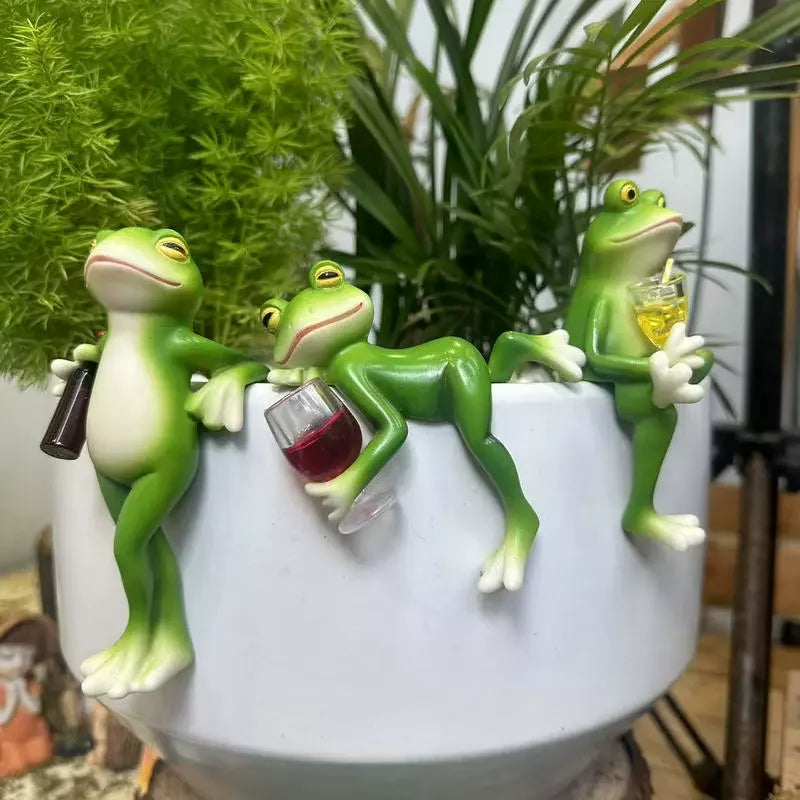 Contemporary Resin Frog Planter Creative Handmade Outdoor Balcony Zpaxo