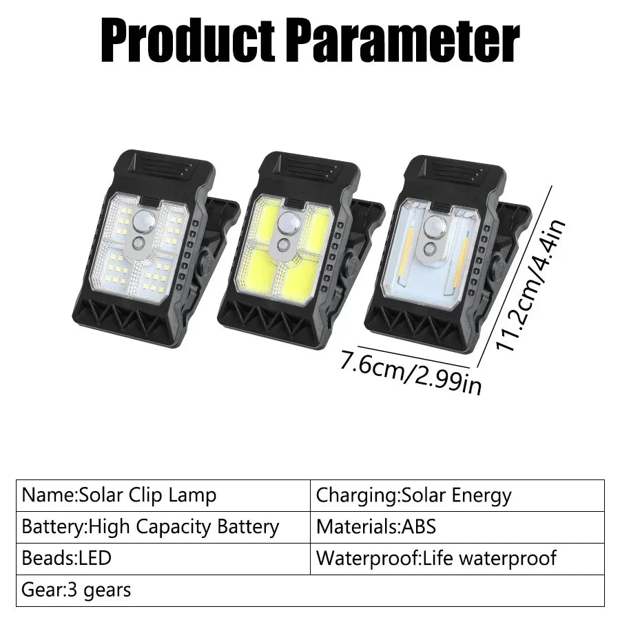 2-Pack Solar Clip-On LED Motion Sensor Lights IP65 Outdoor