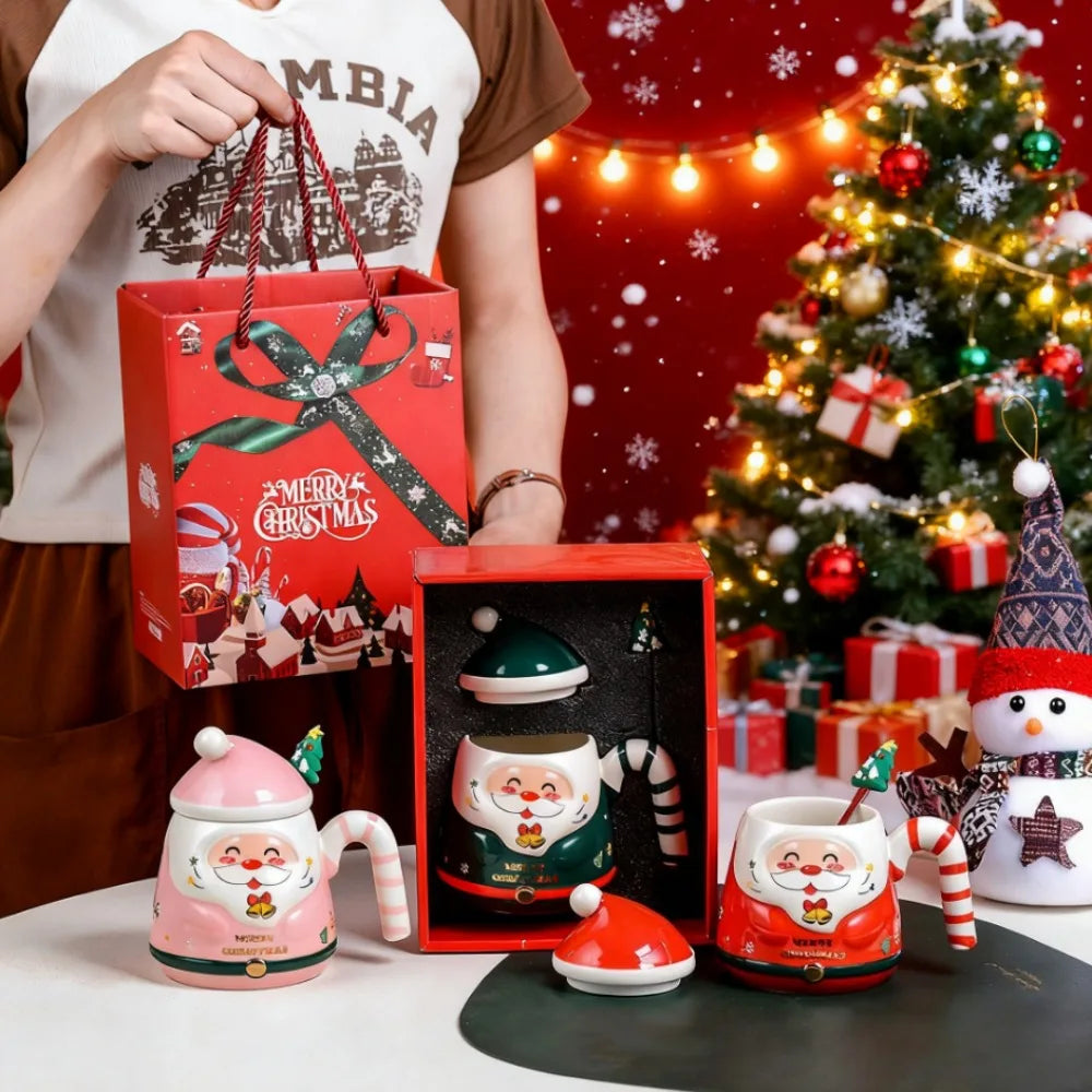 Creative Santa Claus Mug Box Christmas Gifts Ceramic Cups Souvenirs
