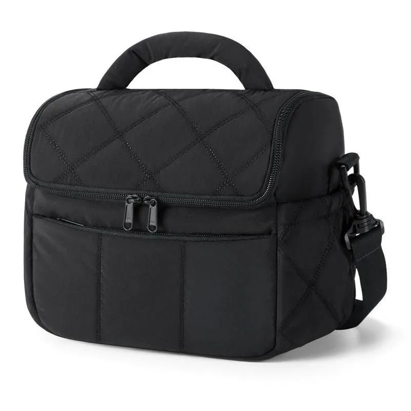 Hot Soft Lunch Bag, Tasi Long Thread Sewn, Waterproof, Ice Bag, Multi-functional Handheld Cross-body Insulated Bag Zpaxo Black 23 15.2 19.5cm