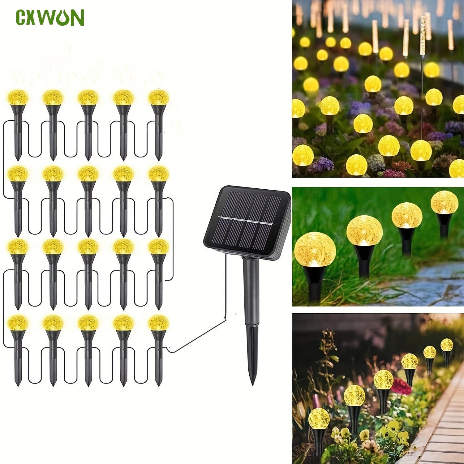 Solar Garden Light String Christmas Decoration Lights Waterproof RGB Zpaxo