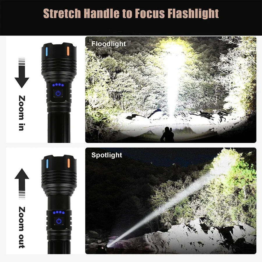 KDULIT Rechargeable LED Tactical Flashlight – Zoom & Window Breaker