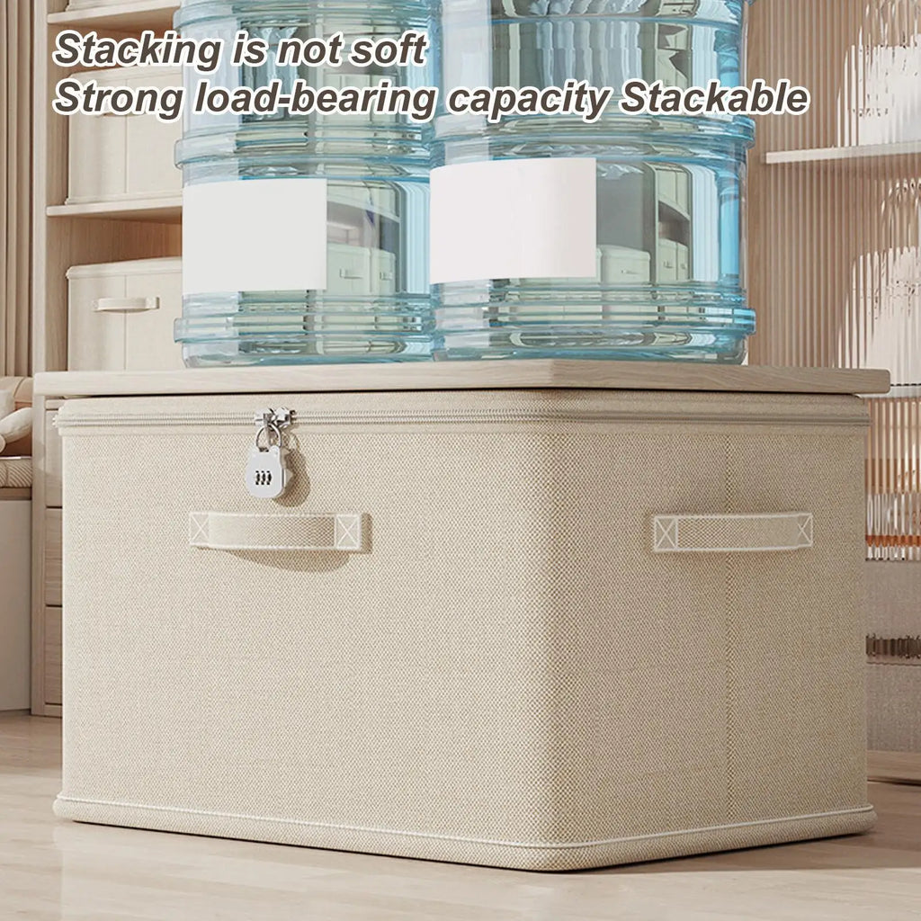 Storage Box Lock Stackable Container Secure Handle Locking Organizing