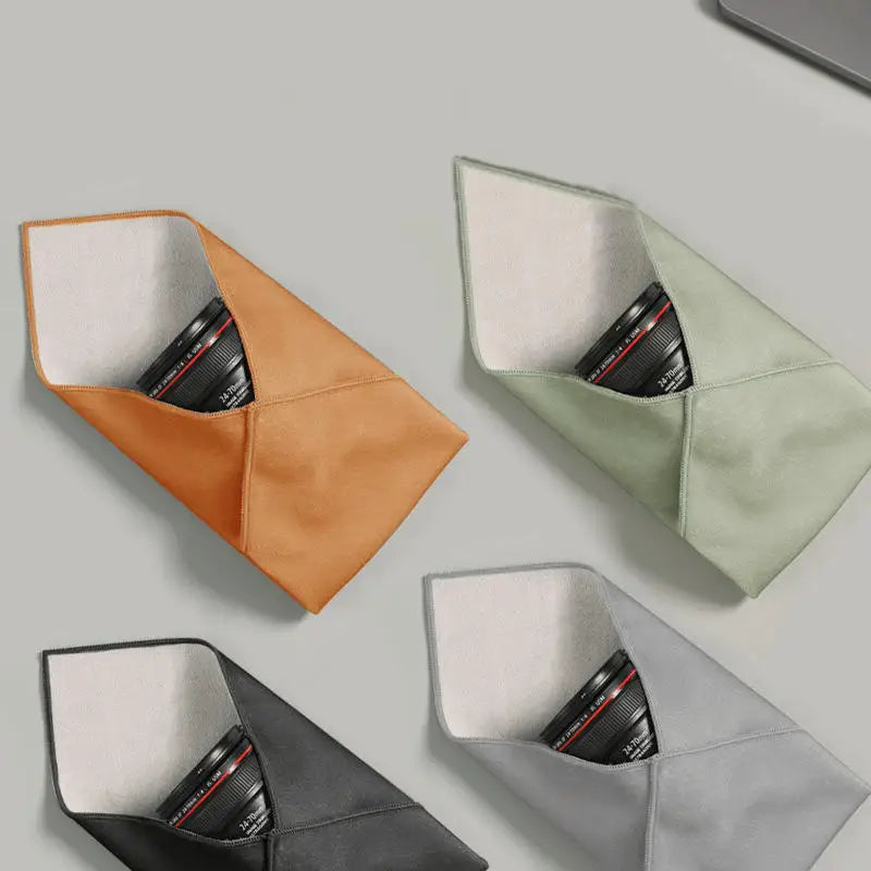 Folding Cloth Self-adhesive Camera Storage Bag Plush Anti Scratch Photography Camera Protective Wrap Soft Wrapping Cloth Zpaxo