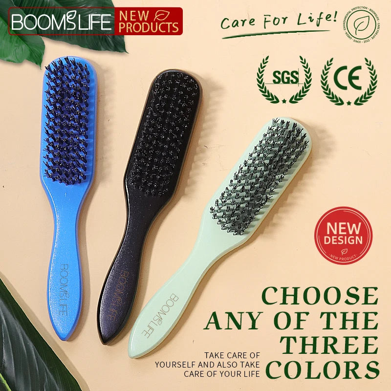 BOOMSLIFE Custom Hard Nylon Bristle Wood Beard Brush for Men Grooming Beard Wood Comb Beard Wooden Handle Men Beard Comb Zpaxo