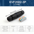 IP68 Waterproof Cable Connector Quick Connection 2 in 2 out 3 in 3 out 2/3 Pin Electrical Terminal Adapter Wire Connector Zpaxo KVF2002-3P