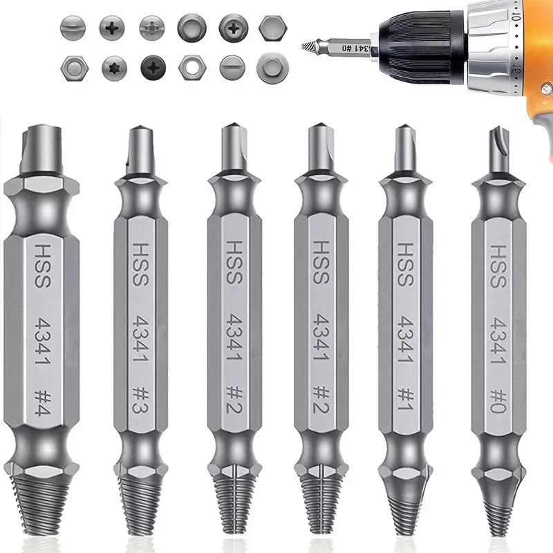 Damaged Screw Extractor Set, Striped Broken Remover, Small Kit to Remove Easily Quickly, Easy Demolition Power Tools Zpaxo