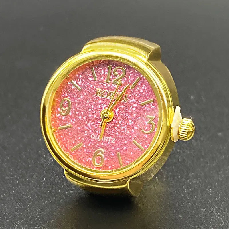 RetroGem New Fashion Personality Ring Watches Adjustable Women's Party Banquet Jewelry Finger Accessories Rings Gifts for Women Zpaxo pink