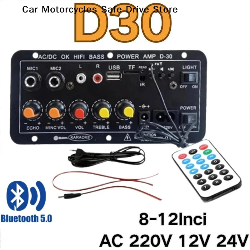 CMD30 D10 Amplifier 12V 24V Power Bluetooth Digital Display Car Audio