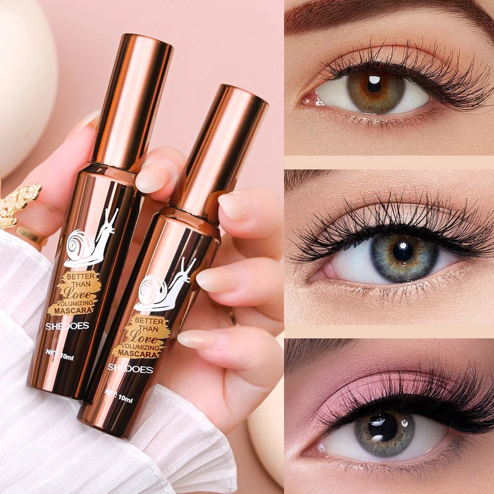 Hovering Snail Mascara, Dense Curl Long-lasting Setting Lengthened Thick Eyelashes Waterproof Zpaxo