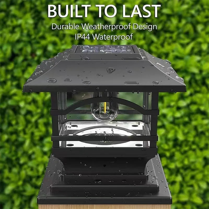 Solar Post Cap Lights, Outdoor Panel Lamp for Fence Deck, Garden Patio Posts, Waterproof Plywood LED Light, 4x4, 5x5, 6x6 Zpaxo