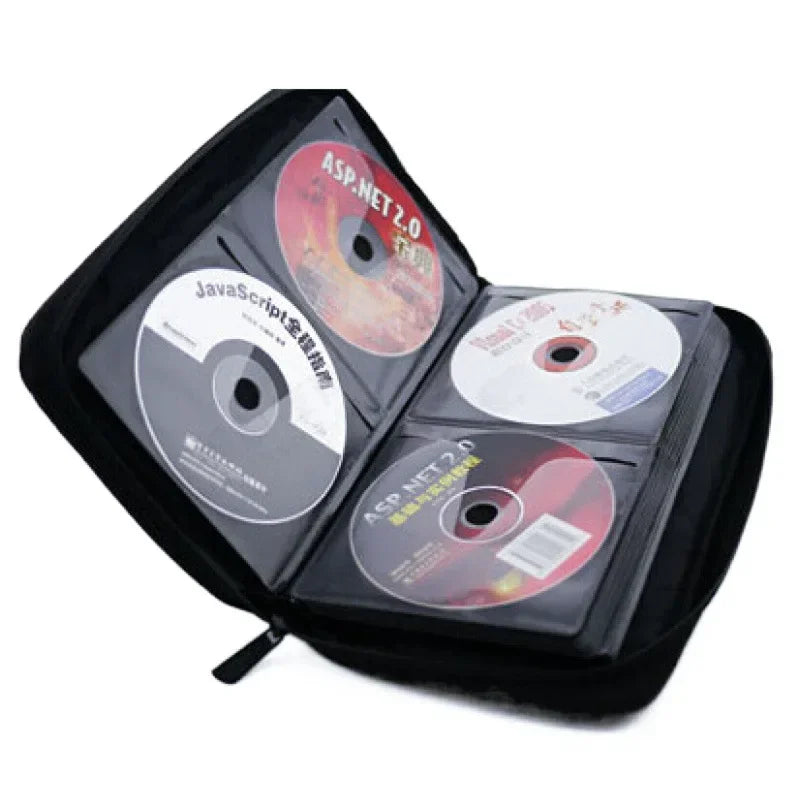 Portable Zipper DVD CD Holder Capacity Storage Pouch Bag Double-side Zpaxo