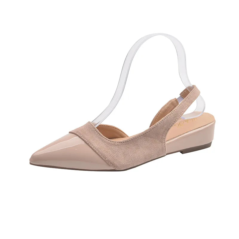 Low Heel Baotou Sandals Women's French Nude Color Pointed Small Fragrant Style Ladies Thick Heels Back Air Style Single Shoes Zpaxo