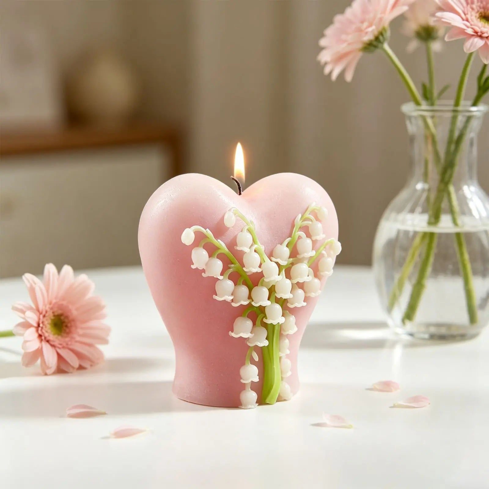 Orchid Heart Silicone Mold – DIY Candle, Plaster & Wax Craft