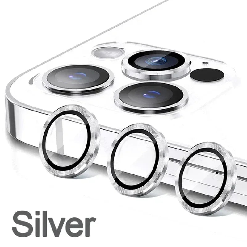 Metal Camera Lens Protector Iphone 11 12 13 14 15 16Pro Max Mini Glass Zpaxo Tempered glass Silver 11Pro or 11ProMax