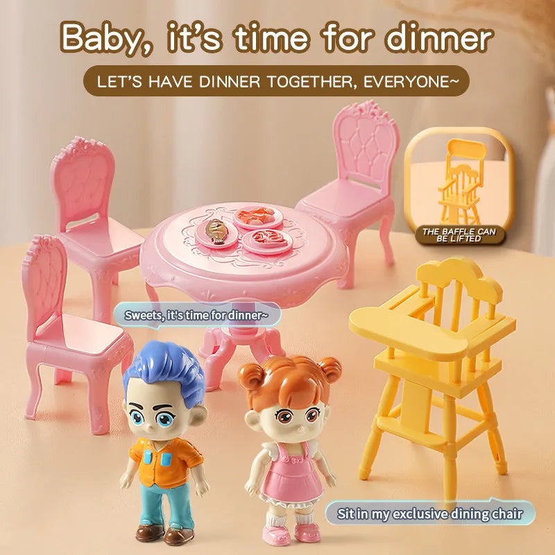 1 12 Miniature Dollhouse Furniture Baby Bed Piano Stroller Dining