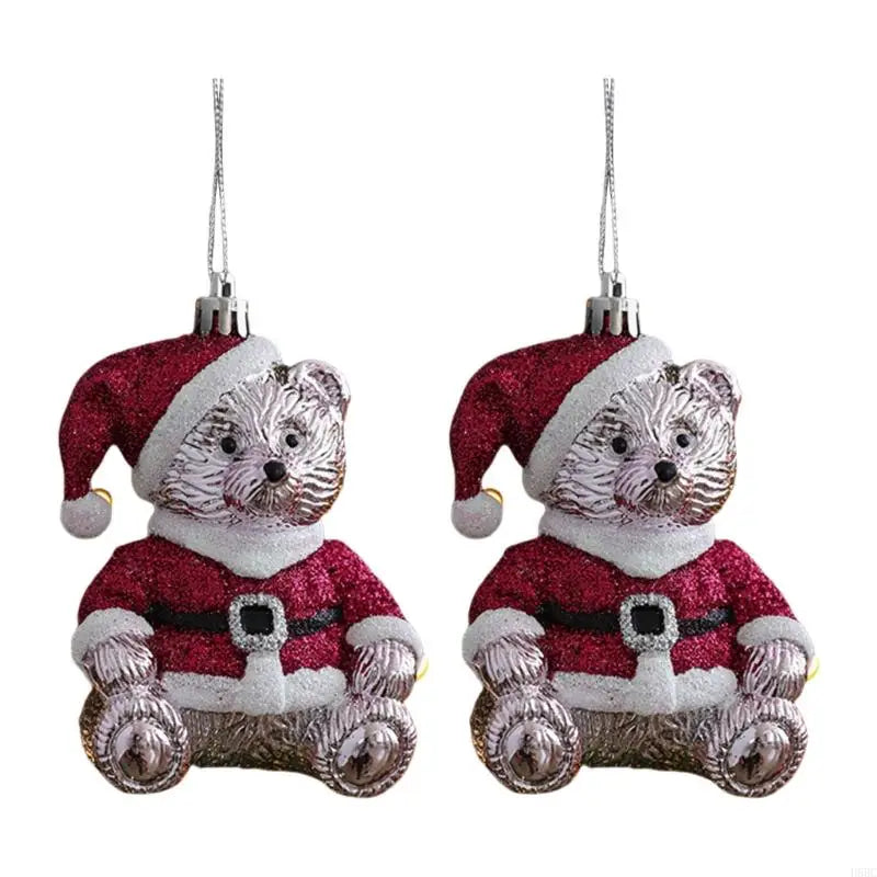 Christmas Bear Cake Hangers ABS Materials Shatterproof Holiday
