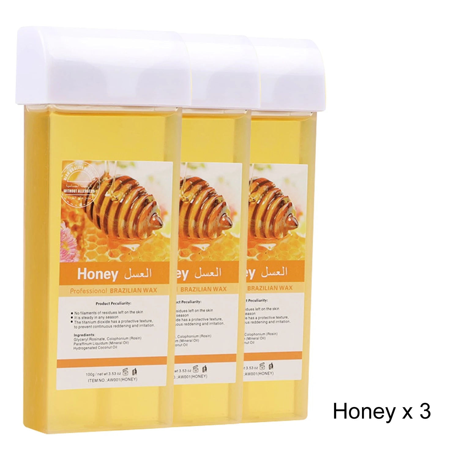 2026 New Hair Removal Wax Refill Soft Wax Roller for Roll-On Depilatory Body Hair Removal Tool 1/3/6Pcs Options Zpaxo 072-HoneyX3