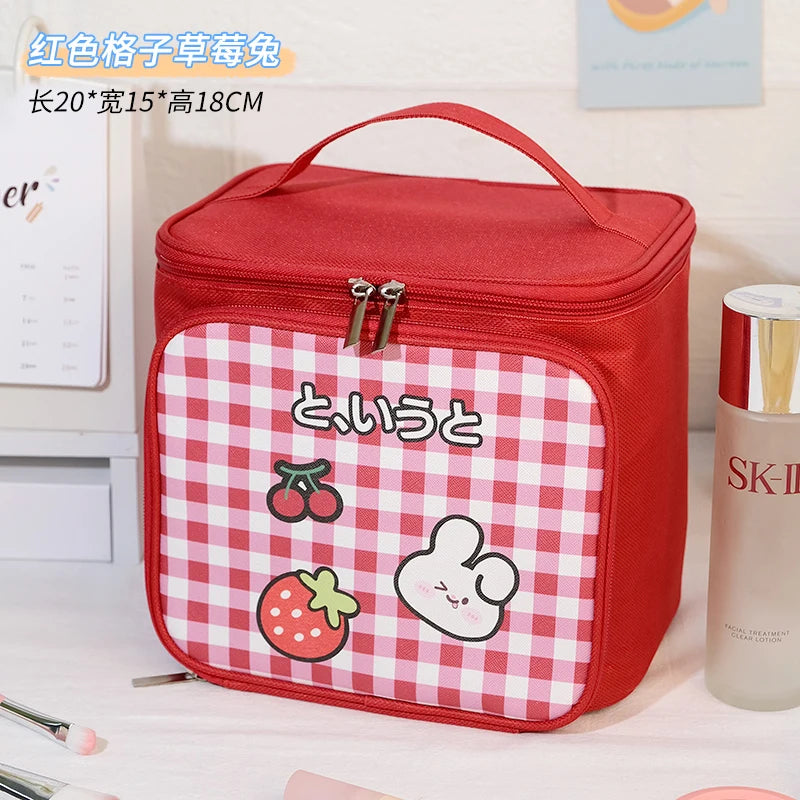 Cartoon Kawaii Makeup Bag Portable Travel Wash Storage Large Toiletry