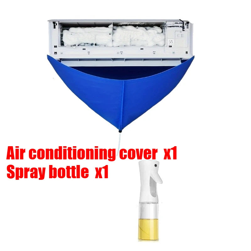 Air Conditioner Cleaning Cover Cleaning and Disinfection Cleaning Set with Drainage Pipe Summer Cleaner Brush HangingWashing Bag Zpaxo 2pcs-cloth-bottle