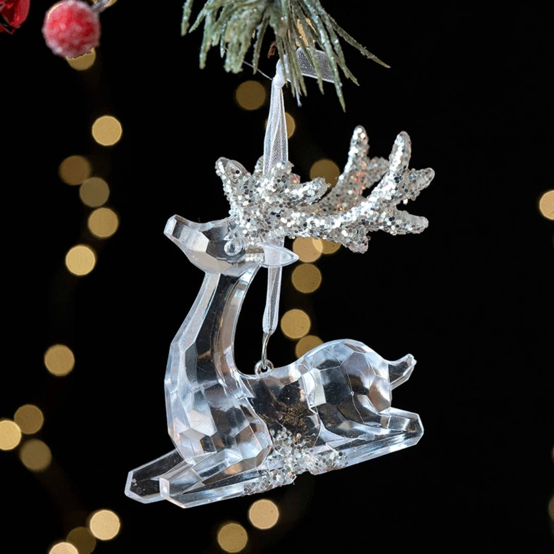 Clear Acrylic Christmas Ornaments – Angel & Deer Tree Pendants