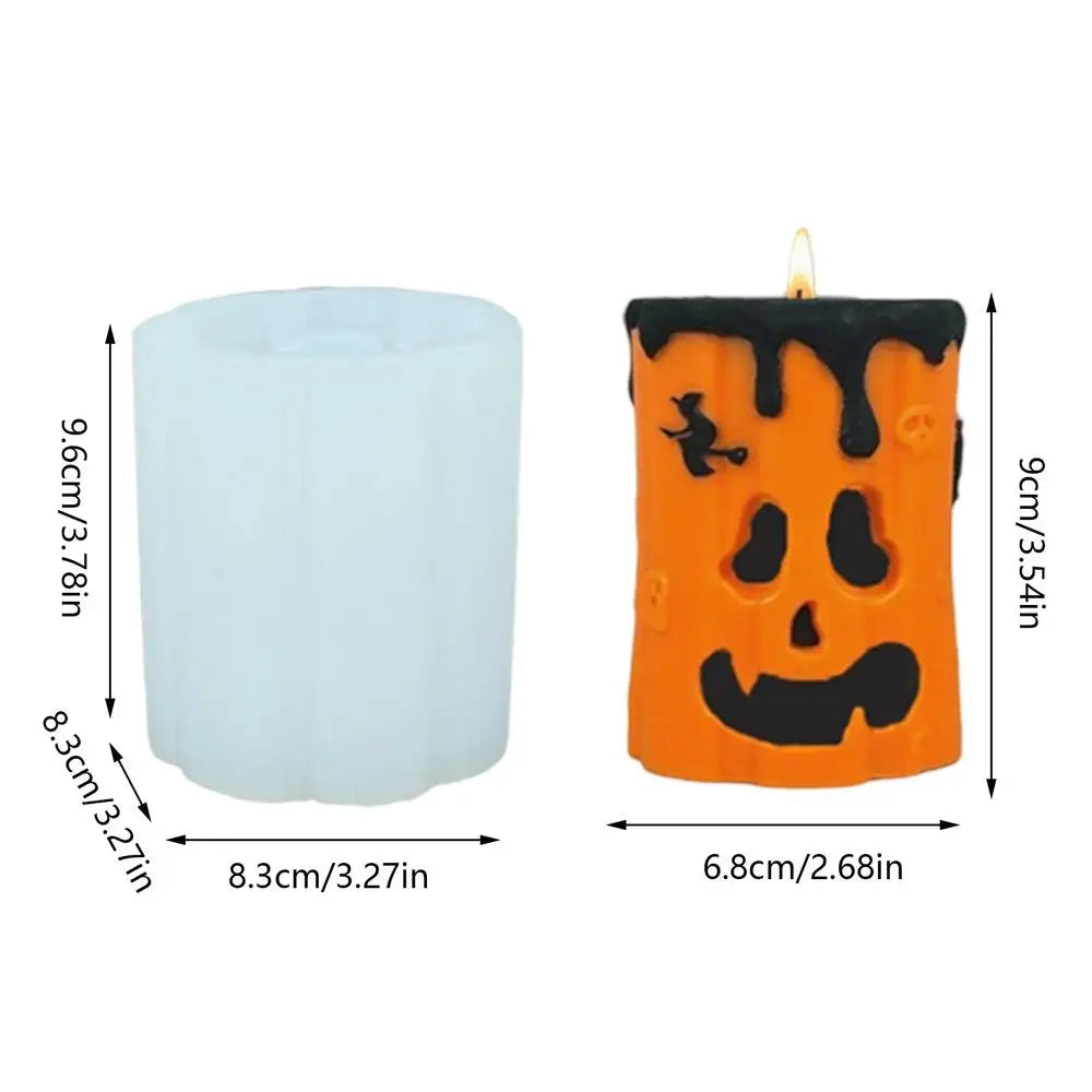 Candle Casting Halloween Mold Ghost Face Pumpkin Reusable Silicone Zpaxo A China Mainland