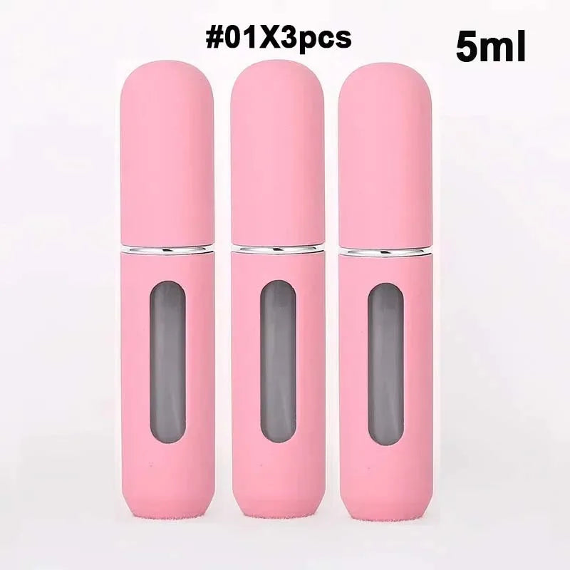 6/3/1PCS Mini Refillable 5ML Perfume Bottle Candy Color Bottom Filling Press Type Portable Travel Cosmetic Liquid Spray Bottle Zpaxo 106-01x3