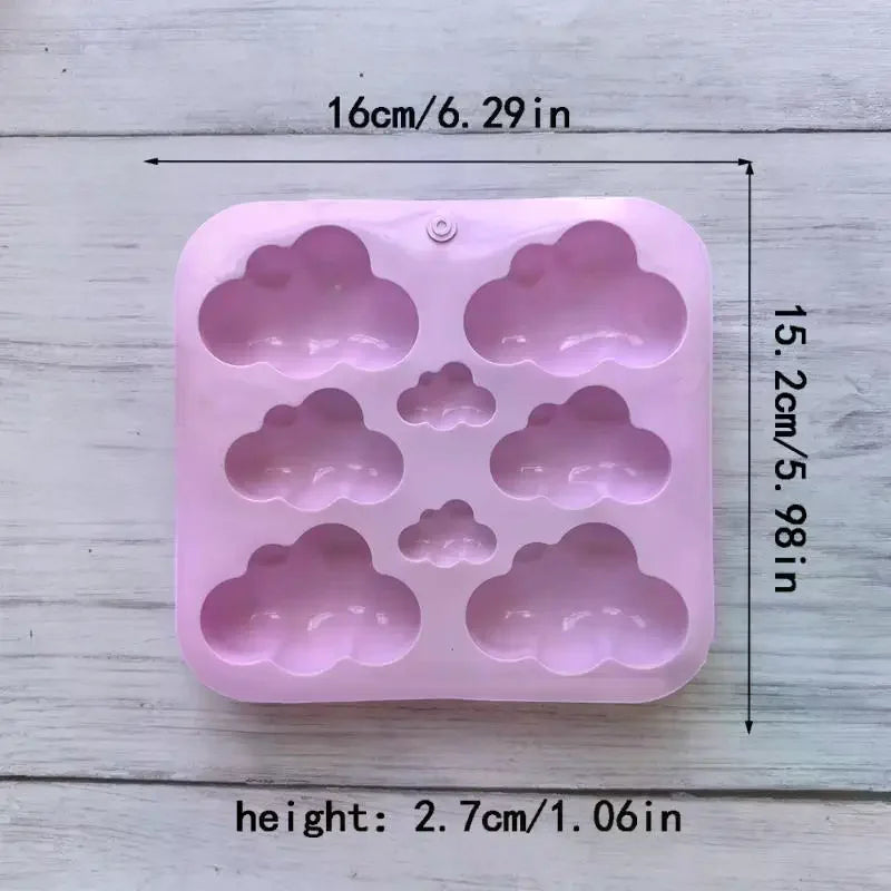 8-Cavity Cloud Shaped Silicone Candy Mould Chocolate Pudding Dessert Cake Baking Mould Kitchen Tool Candle Soap Making Zpaxo