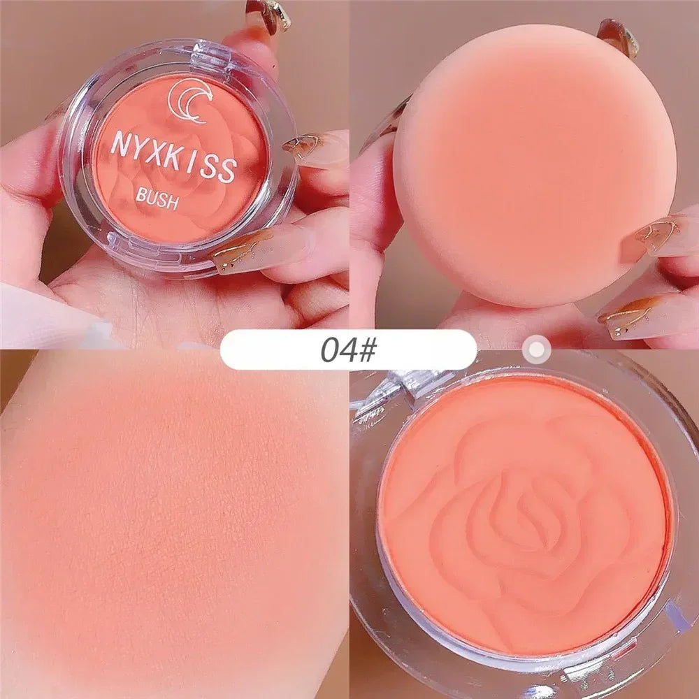 Single Matte Embossed Petal Blush Palette Peach Cream Pink Orange Zpaxo