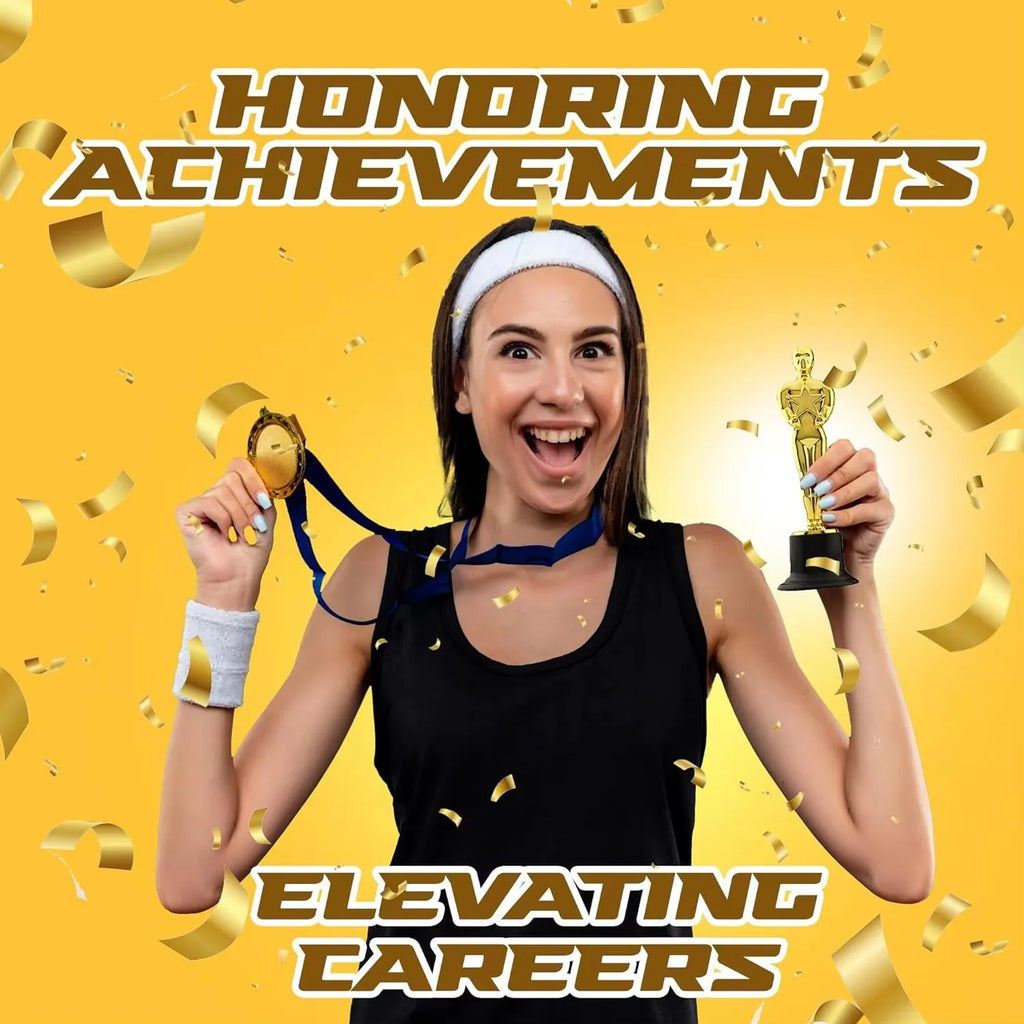 Five-pointed Star Little Golden People Trophy Gold Award Games Awards