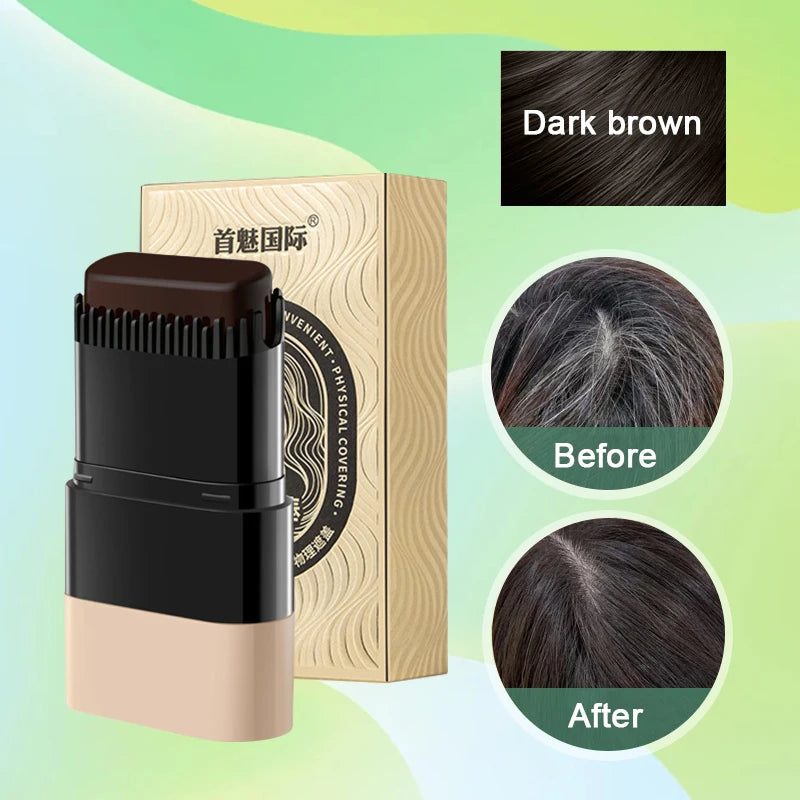 Temporary Hair Stick Long-lasting Fast Cover Easy Apply Beard Dye Zpaxo Dark brown