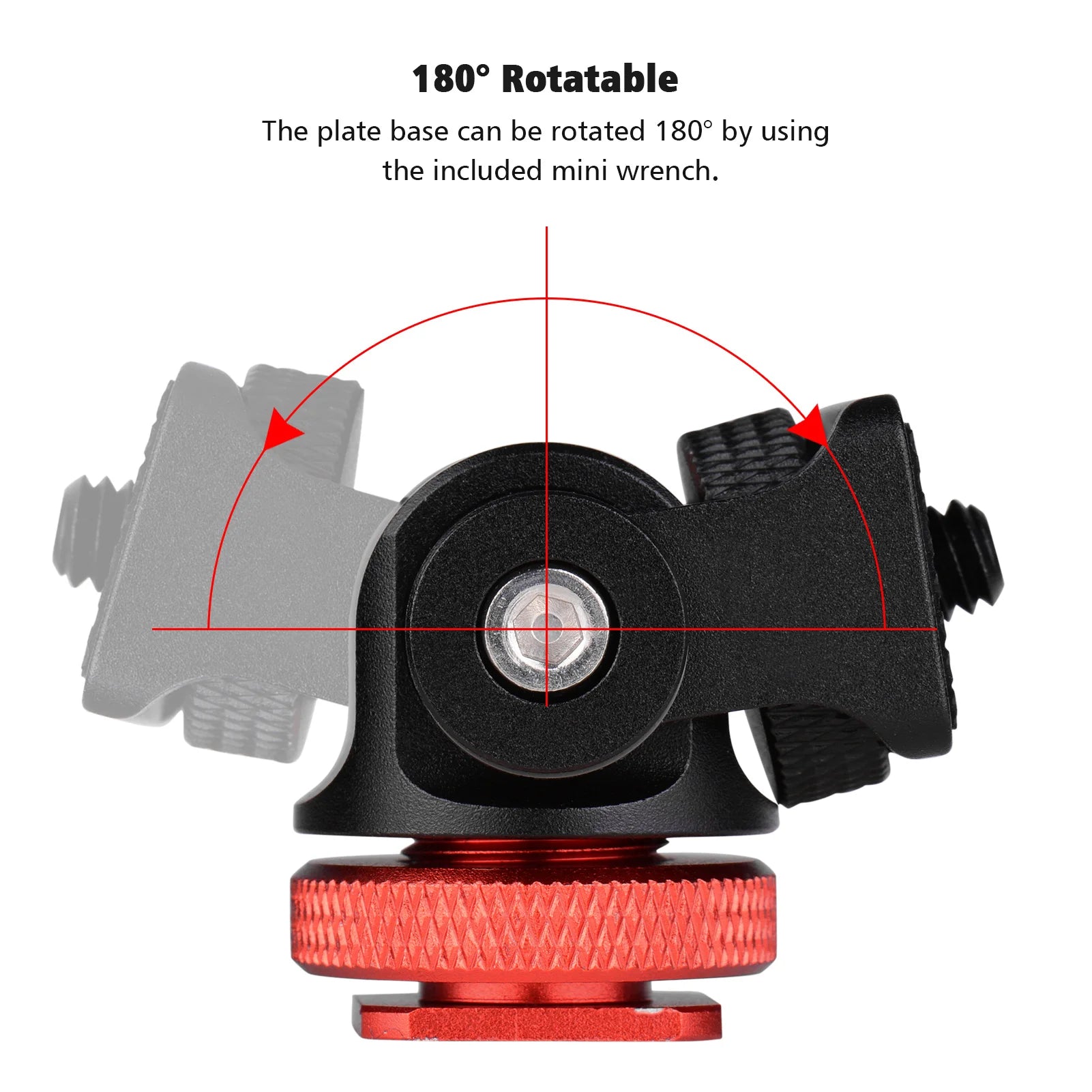 Camera Mount Tripod Head Cold Shoe Adapter Aluminum Alloy 1 Screw