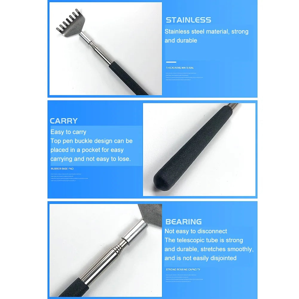 Stainless Steel Back Scratcher Long Handle Skin Friendly Itch Relief Zpaxo