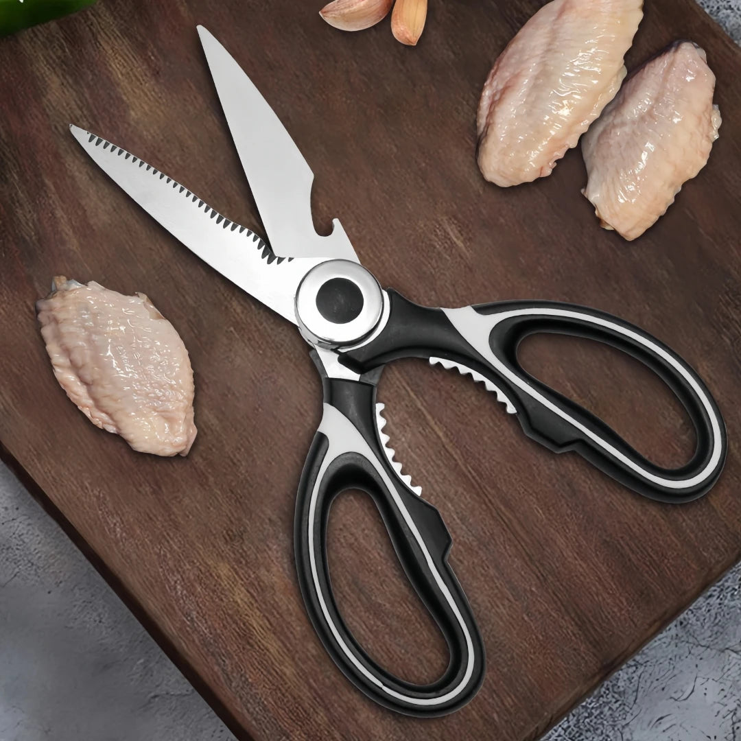 2.5mm thick stainless steel kitchen panda scissors with sleeve, can open bottle cap, walnut kitchen scissors Zpaxo