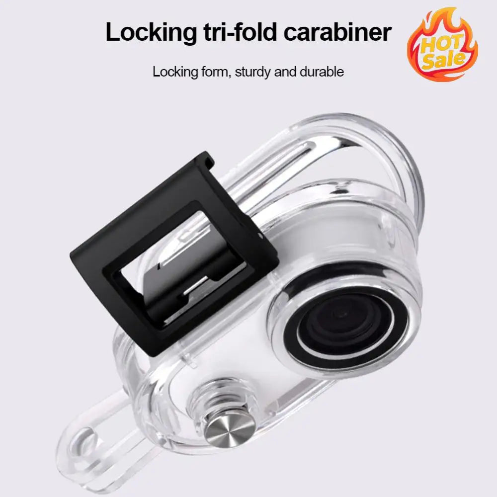 40m Waterproof Camera Protective Housing Case Camera Protective Case Buckle Design Transparent Protective Shell for Insta360 Go3 Zpaxo