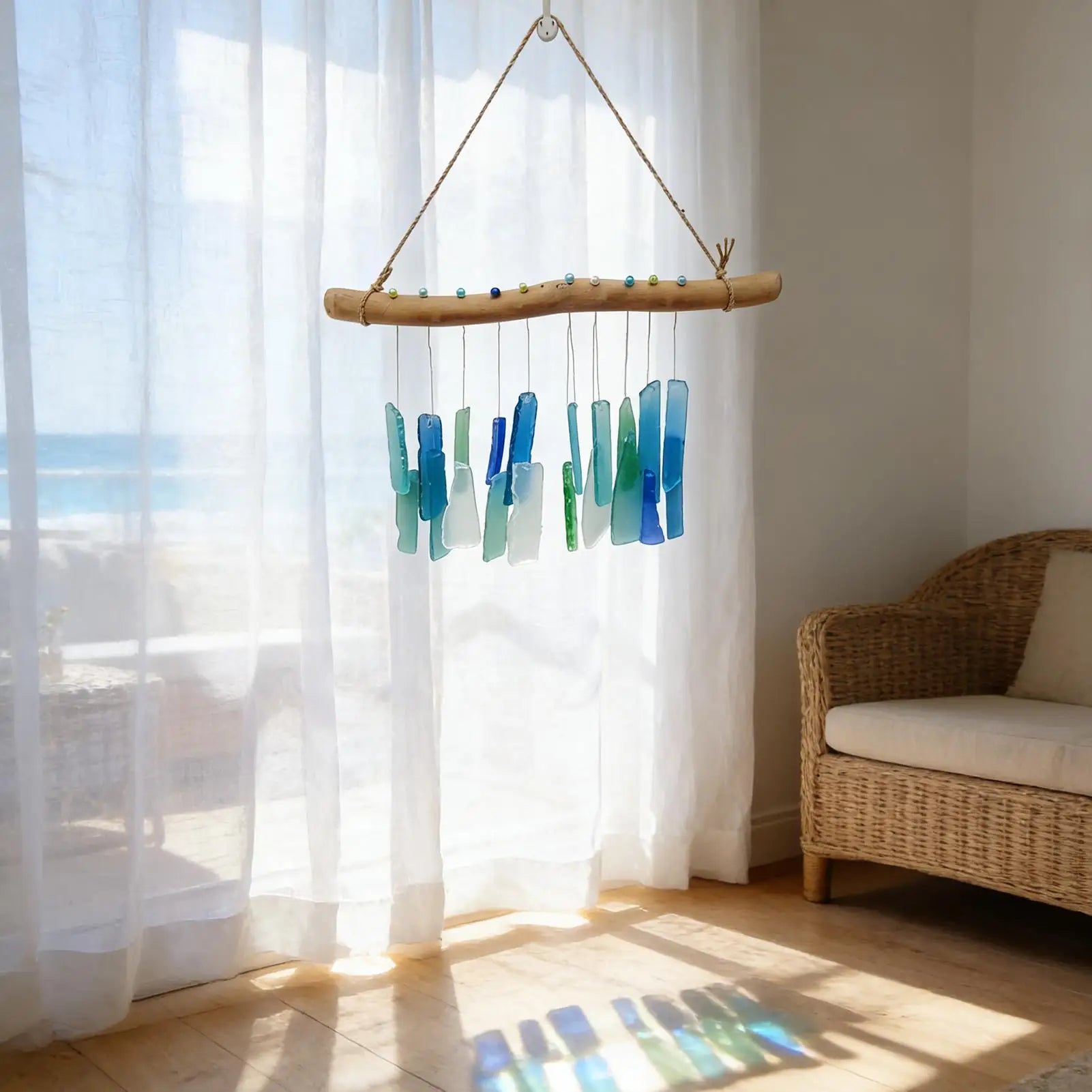 Wind Chimes For Outside Bohemian Glass Relaxing Weather-Resistant Decorations Wind Chimes Decor For Garden Patio Porch Balcony Zpaxo